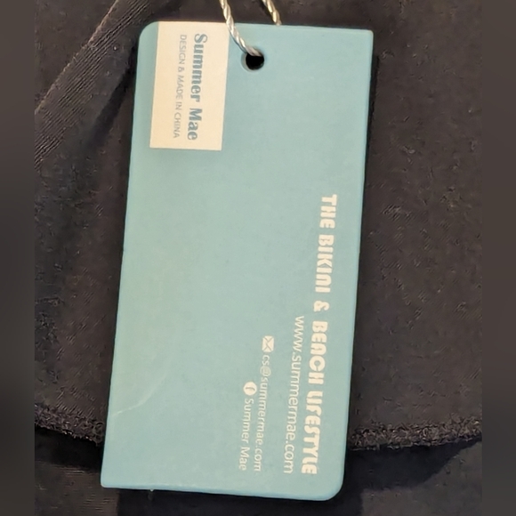 NWT Summer Mae Maternity Black One Piece Swimwear Ruffle One Shouder Size Med - Picture 7 of 7